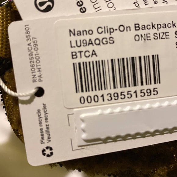 ❤️ Lululemon Everywhere Bag & Nano Clip-On Fleece Backpack Burnt Caramel NWT - Picture 5 of 6